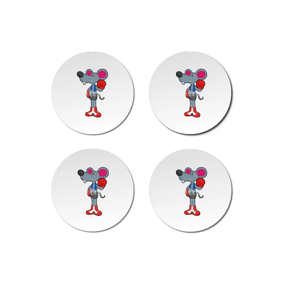 Mouse at Boxing with Boxing gloves Bardak Altlığı