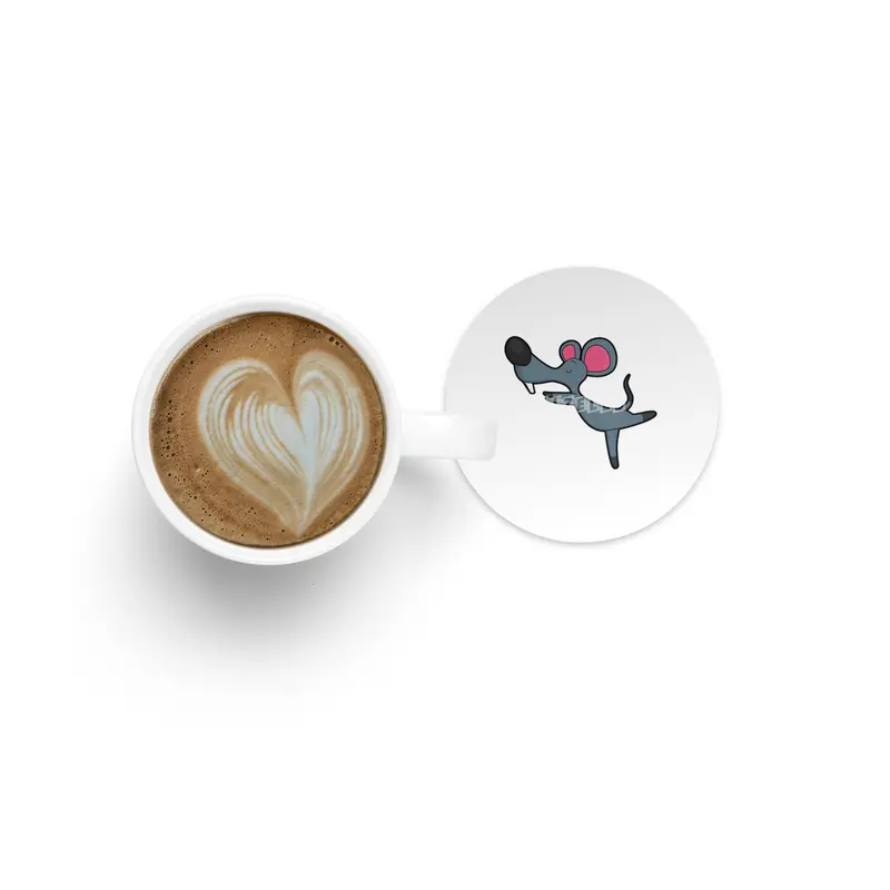 Mouse at Yoga Stretching exercise Bardak Altlığı