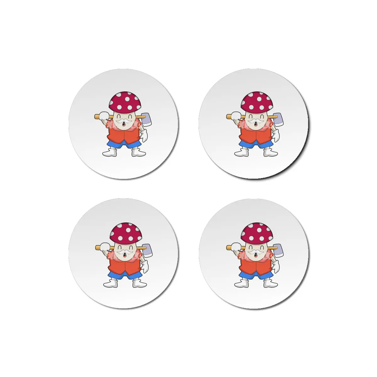 Mushroom as Farmer with Axe Bardak Altlığı