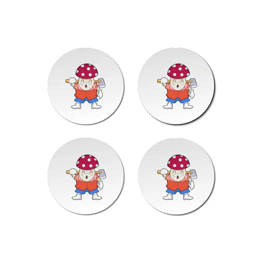 Mushroom as Farmer with Axe Bardak Altlığı