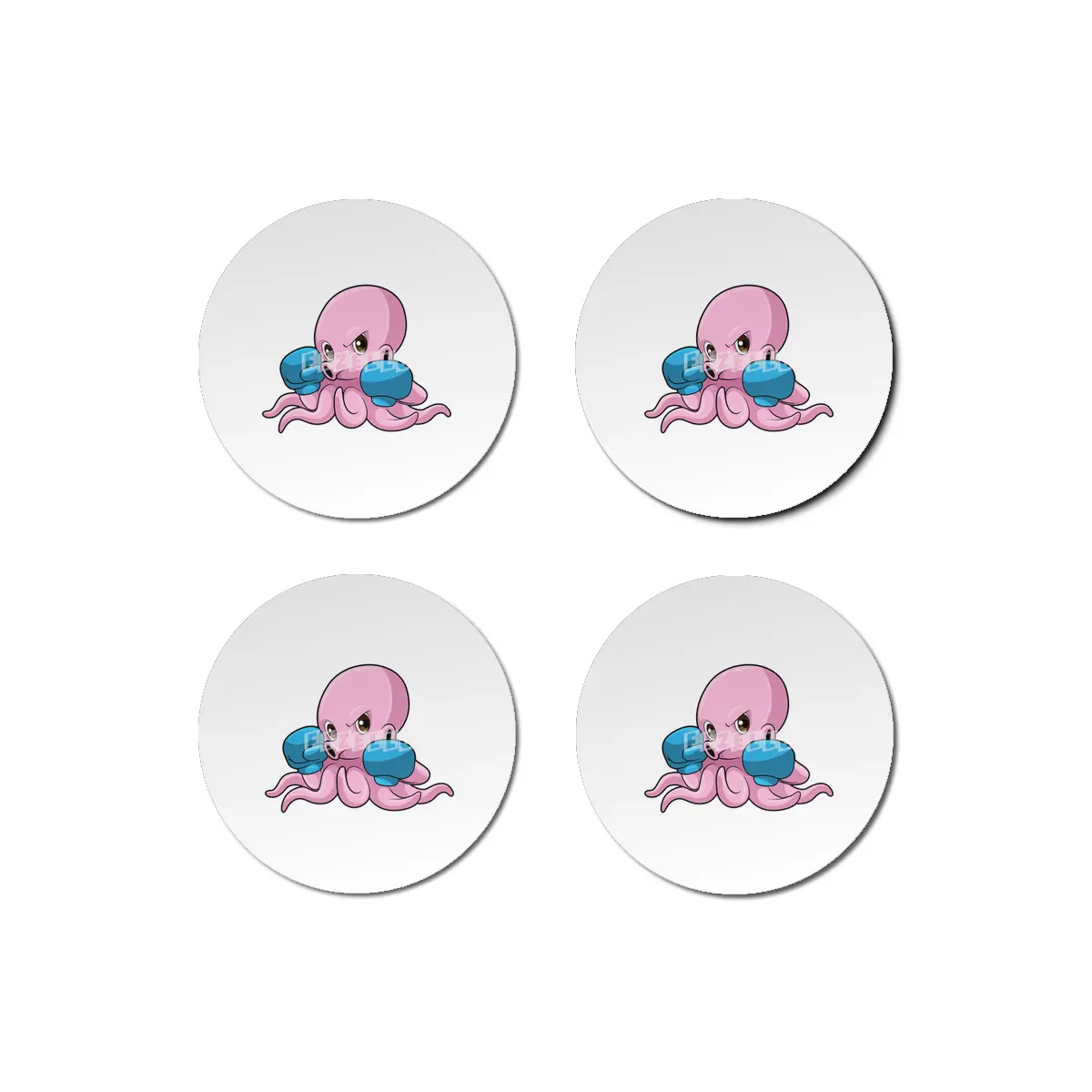 Octopus as Boxer with Boxing gloves Bardak Altlığı