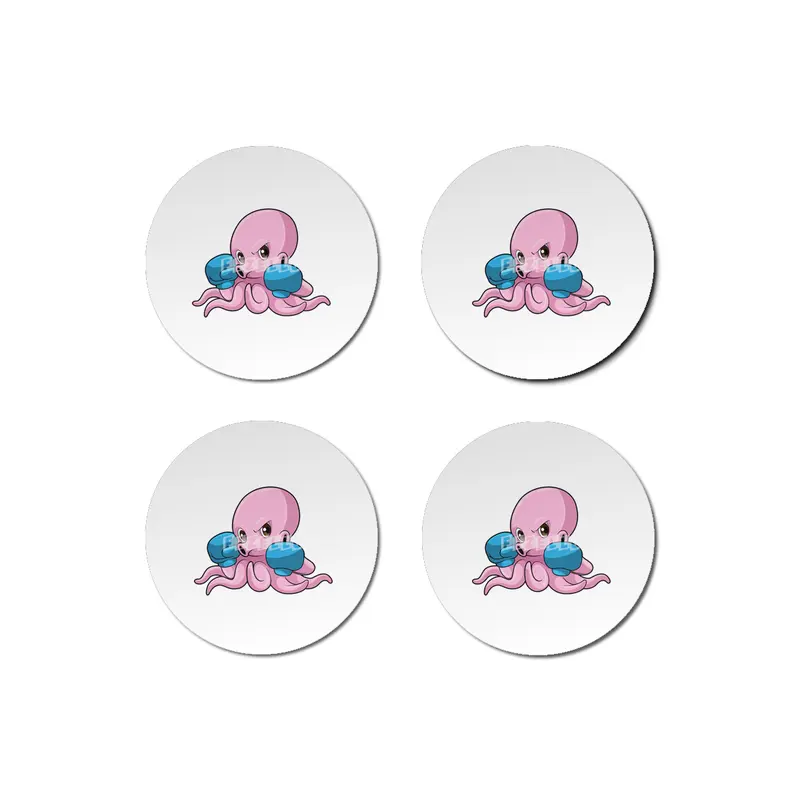 Octopus as Boxer with Boxing gloves Bardak Altlığı