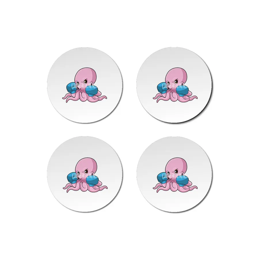 Octopus as Boxer with Boxing gloves Bardak Altlığı