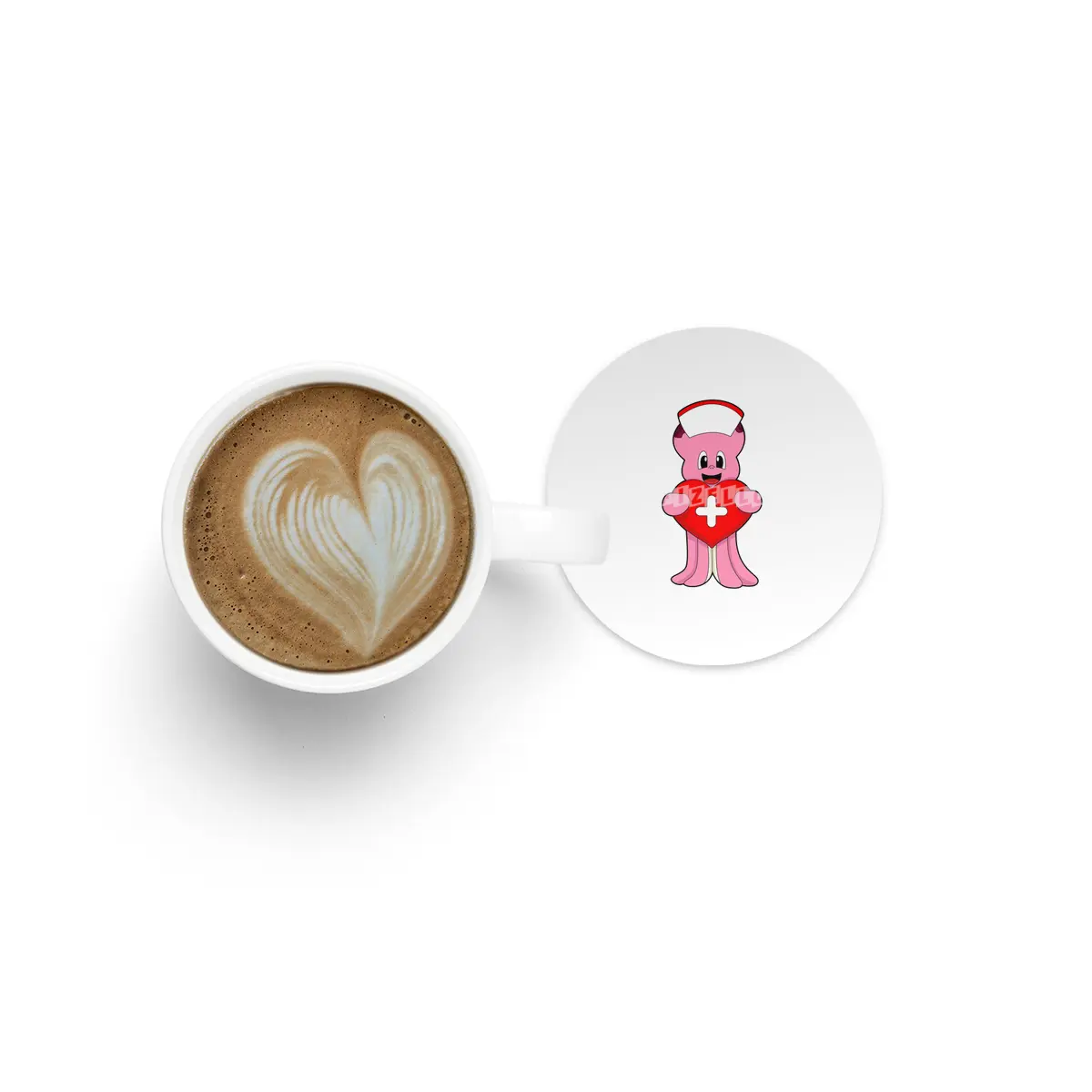Octopus as Nurse with Heart Bardak Altlığı