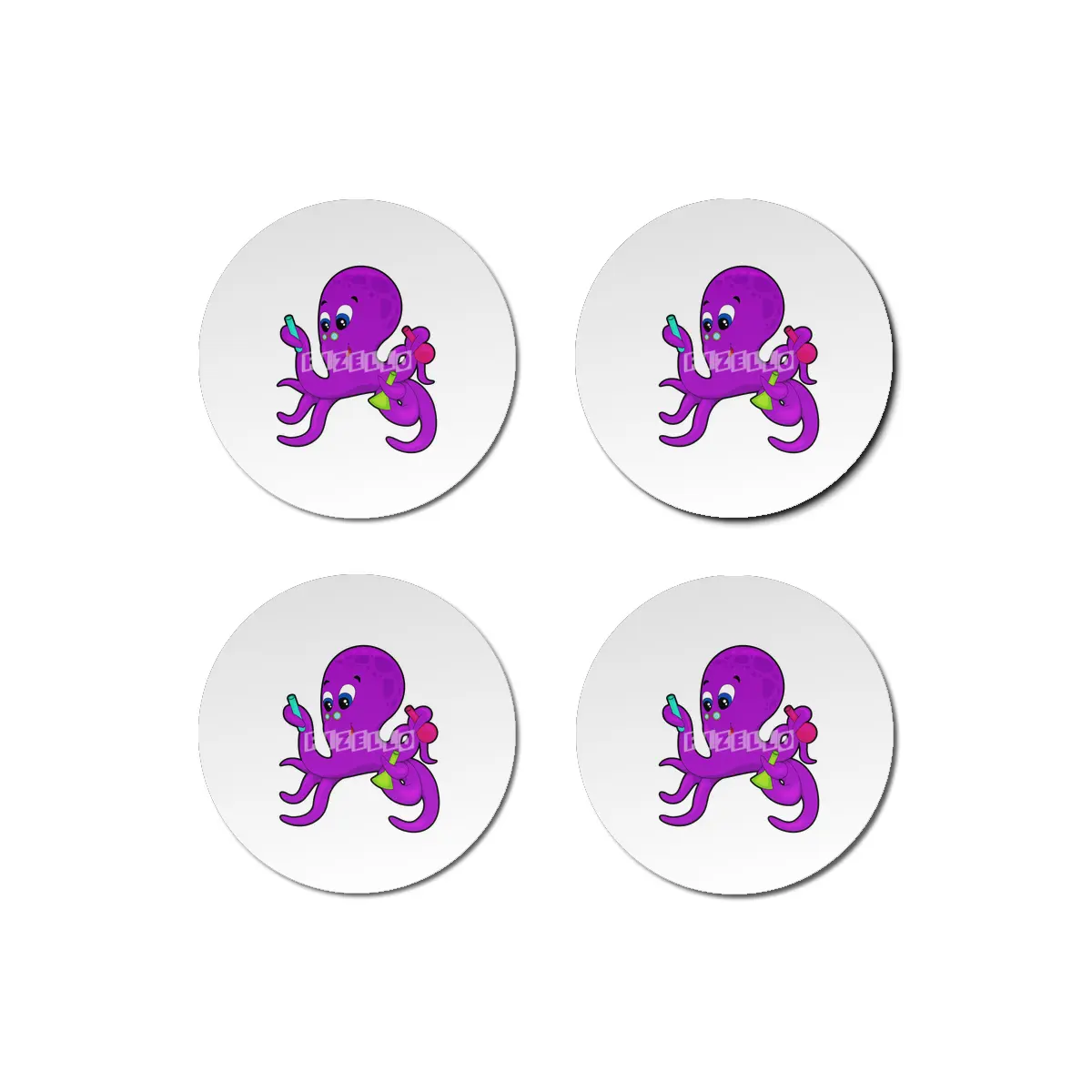 Octopus as Teacher with Laboratory equipment Bardak Altlığı