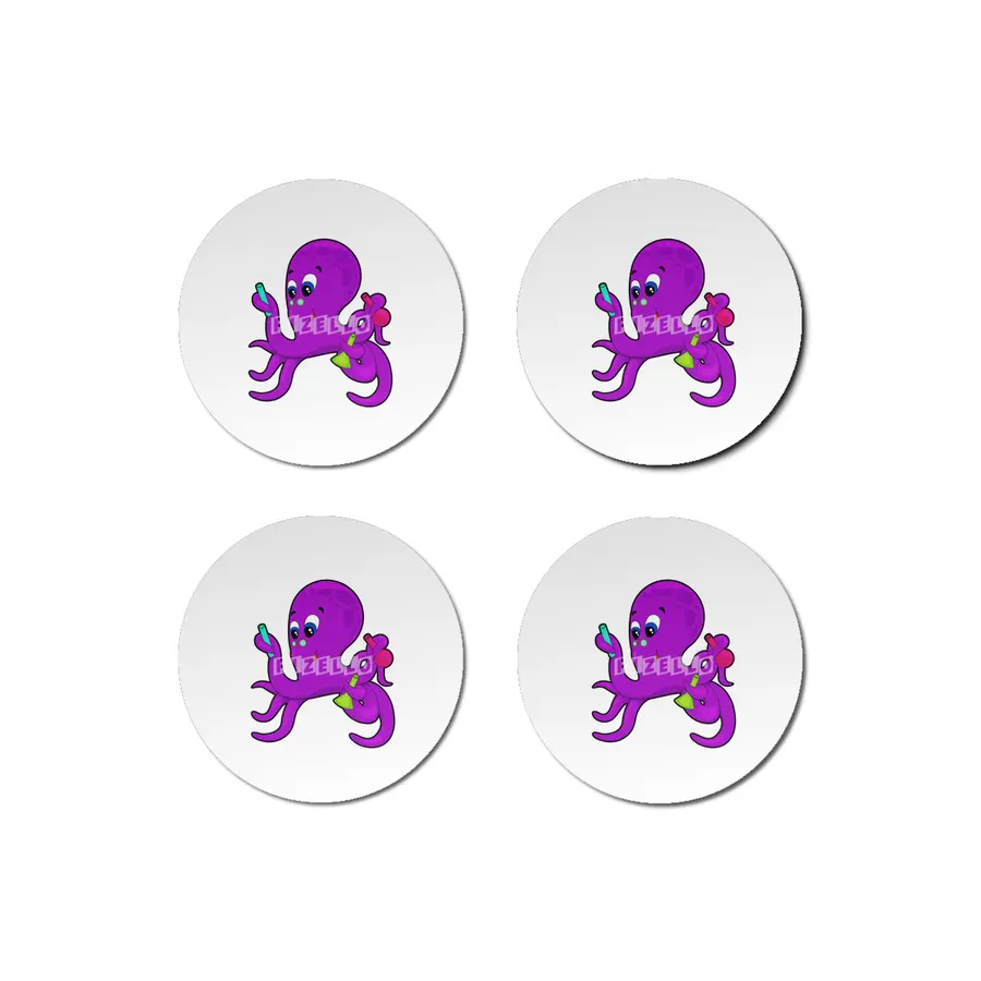 Octopus as Teacher with Laboratory equipment Bardak Altlığı