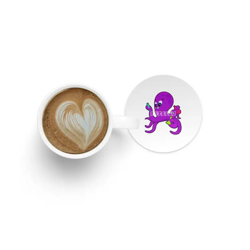 Octopus as Teacher with Laboratory equipment Bardak Altlığı