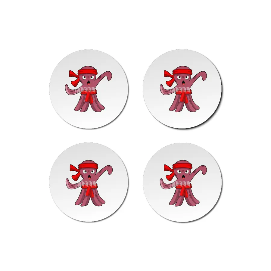 Octopus at Martial arts Karate Bardak Altlığı