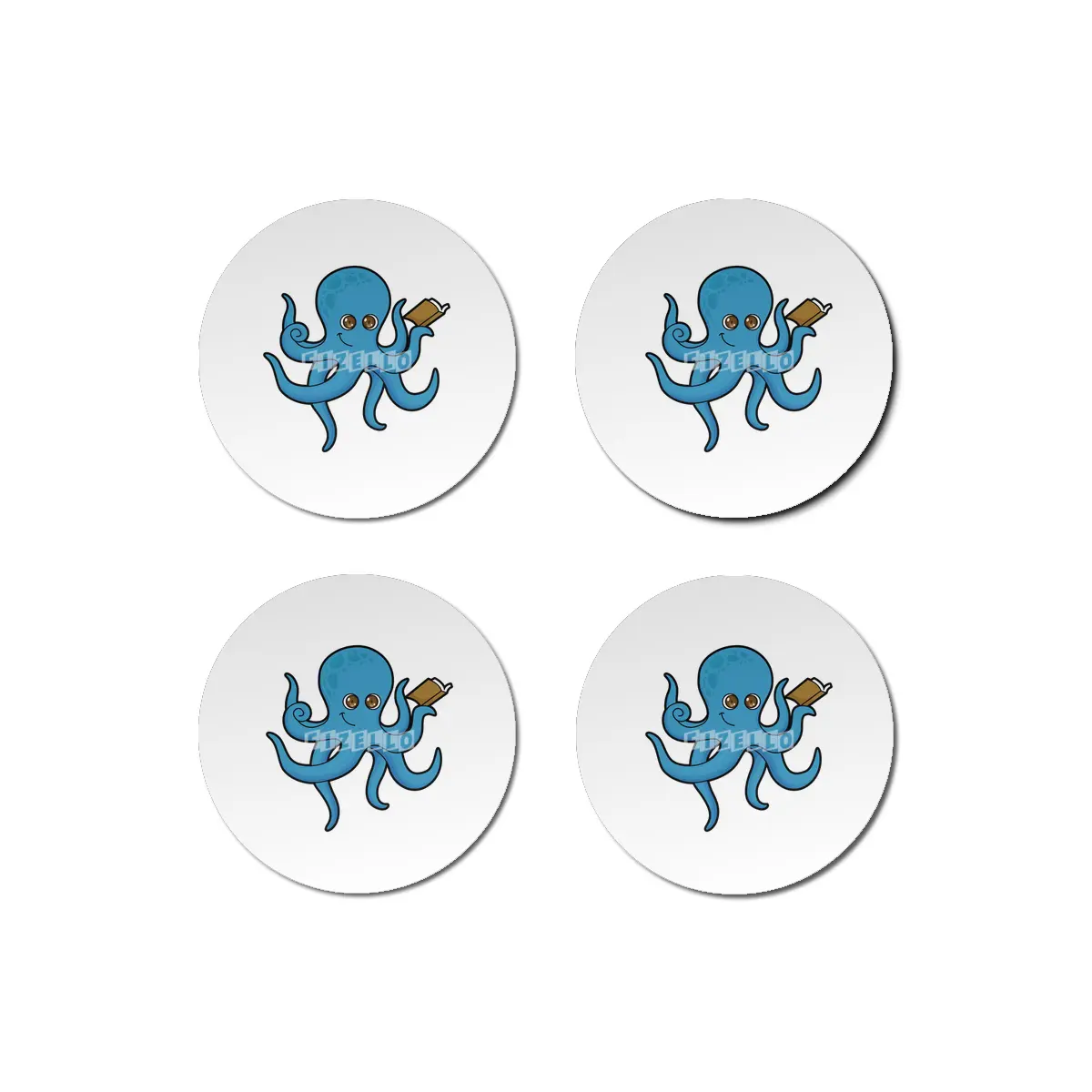 Octopus with Book Bardak Altlığı