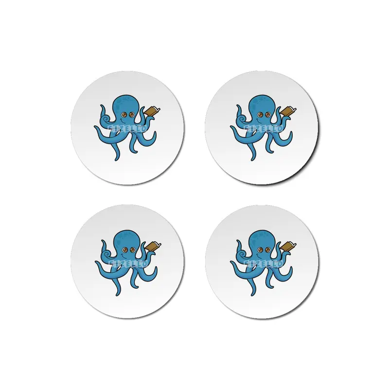Octopus with Book Bardak Altlığı