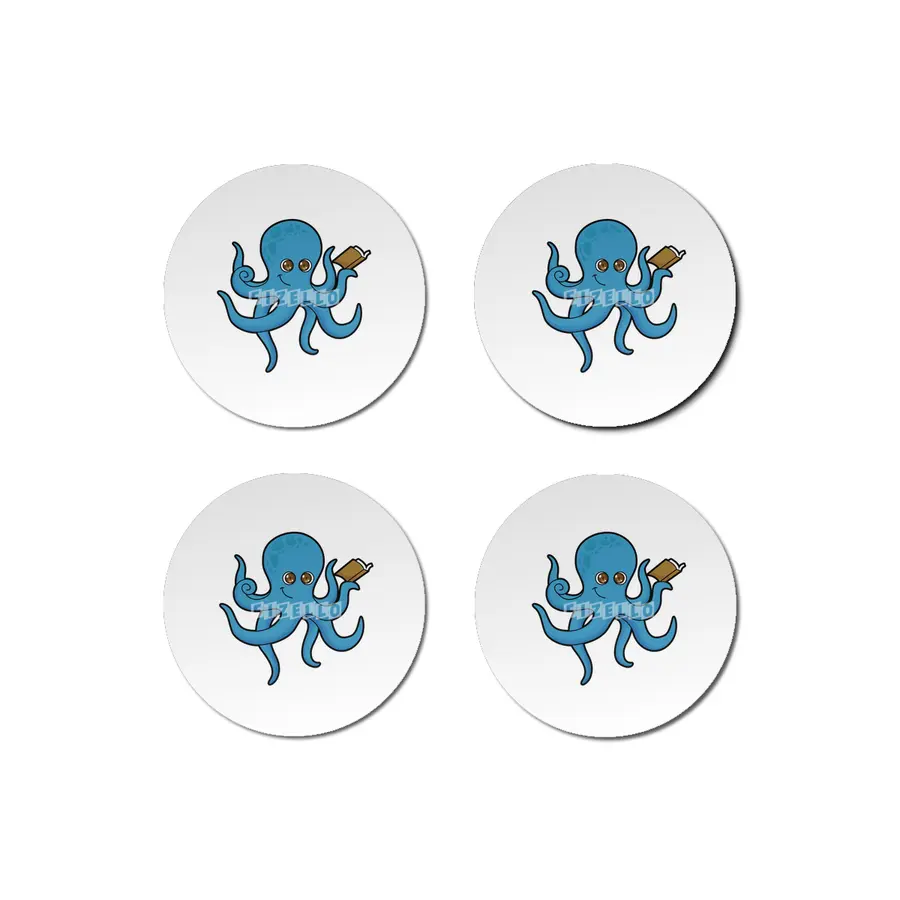 Octopus with Book Bardak Altlığı