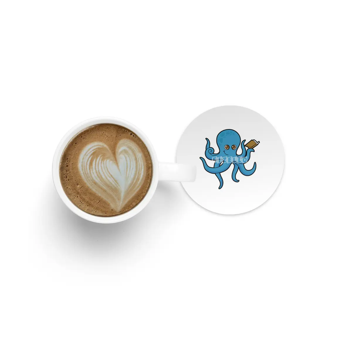 Octopus with Book Bardak Altlığı