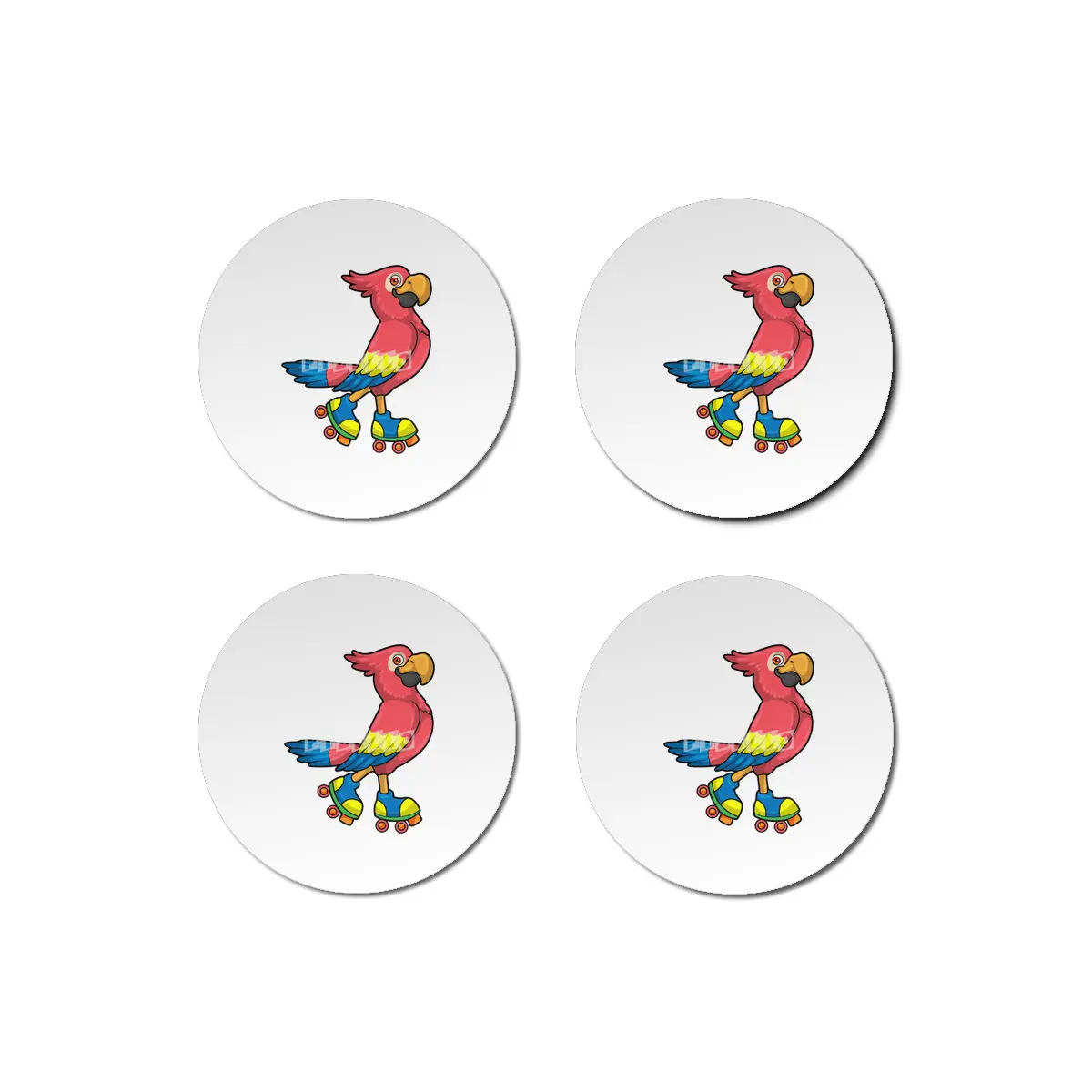 Parrot as Skater with Roller skates Bardak Altlığı