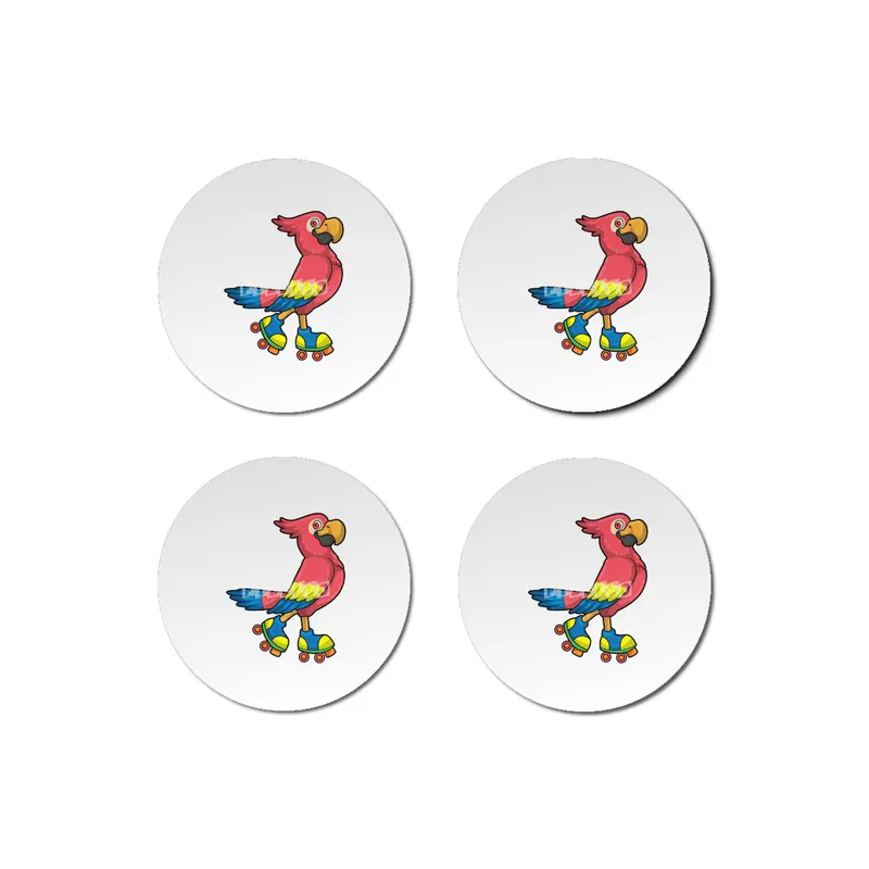 Parrot as Skater with Roller skates Bardak Altlığı