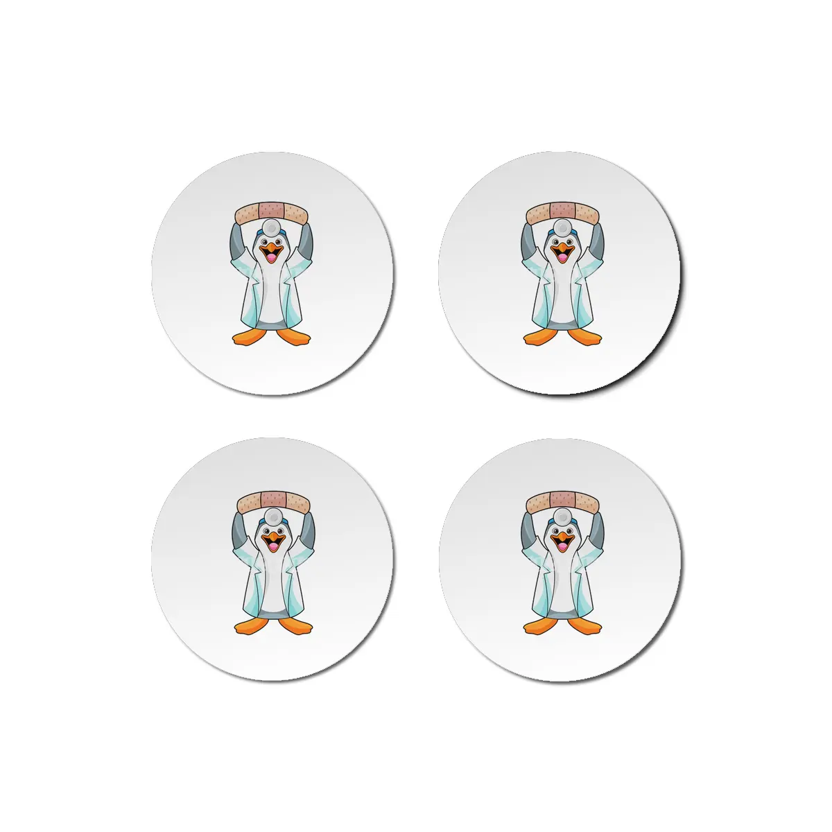 Penguin as Doctor with Plaster Bardak Altlığı