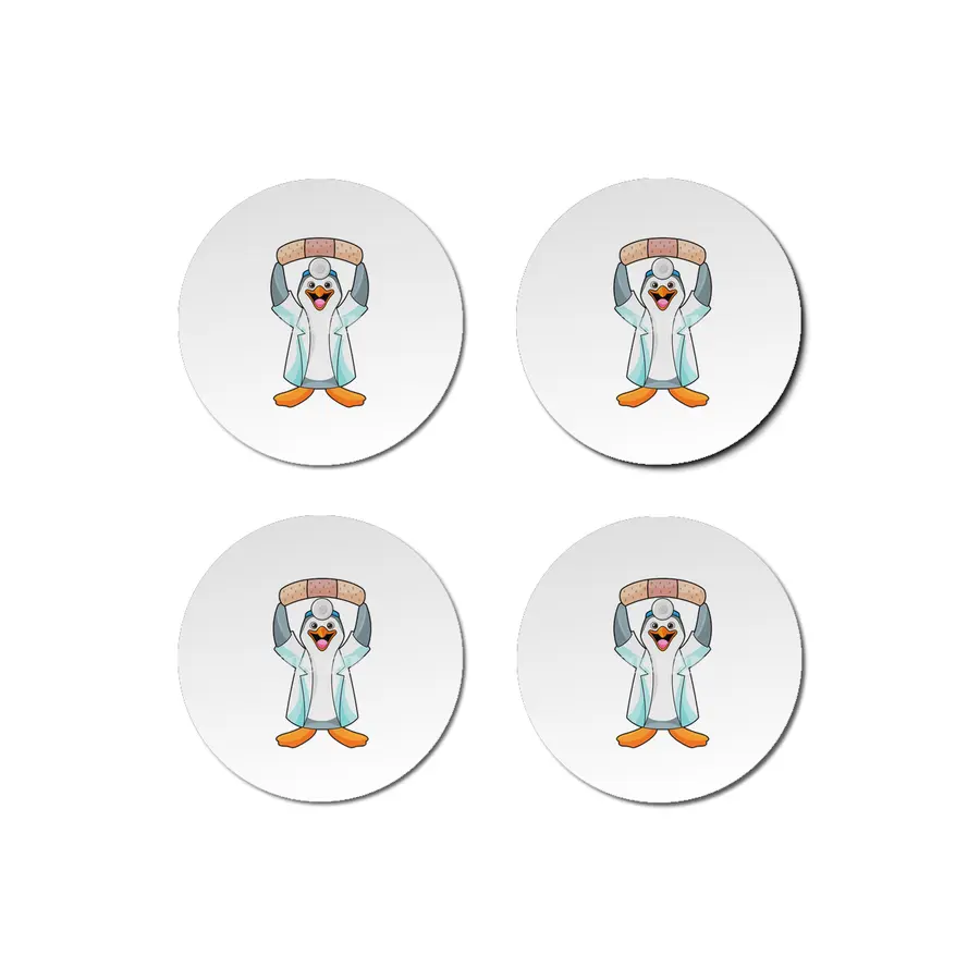 Penguin as Doctor with Plaster Bardak Altlığı