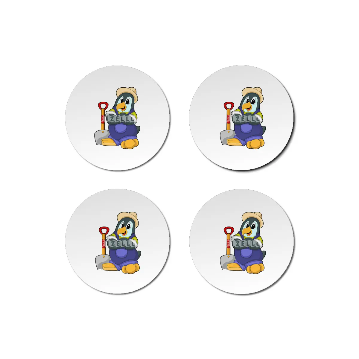 Penguin as Farmer with Shovel Bardak Altlığı