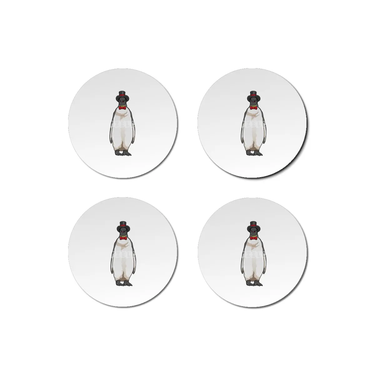 Penguin as Gentleman with Hat Bardak Altlığı