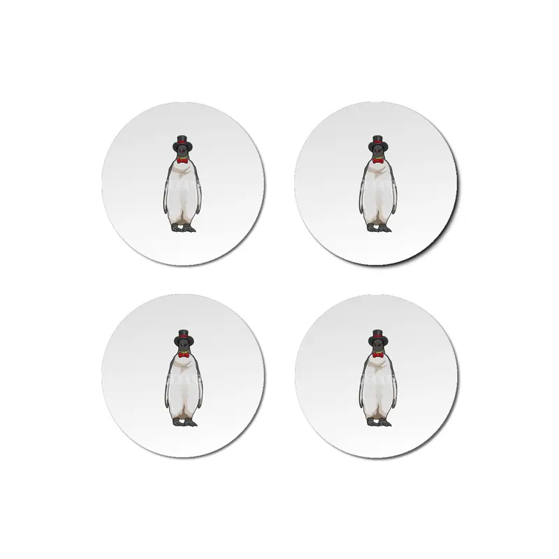 Penguin as Gentleman with Hat Bardak Altlığı