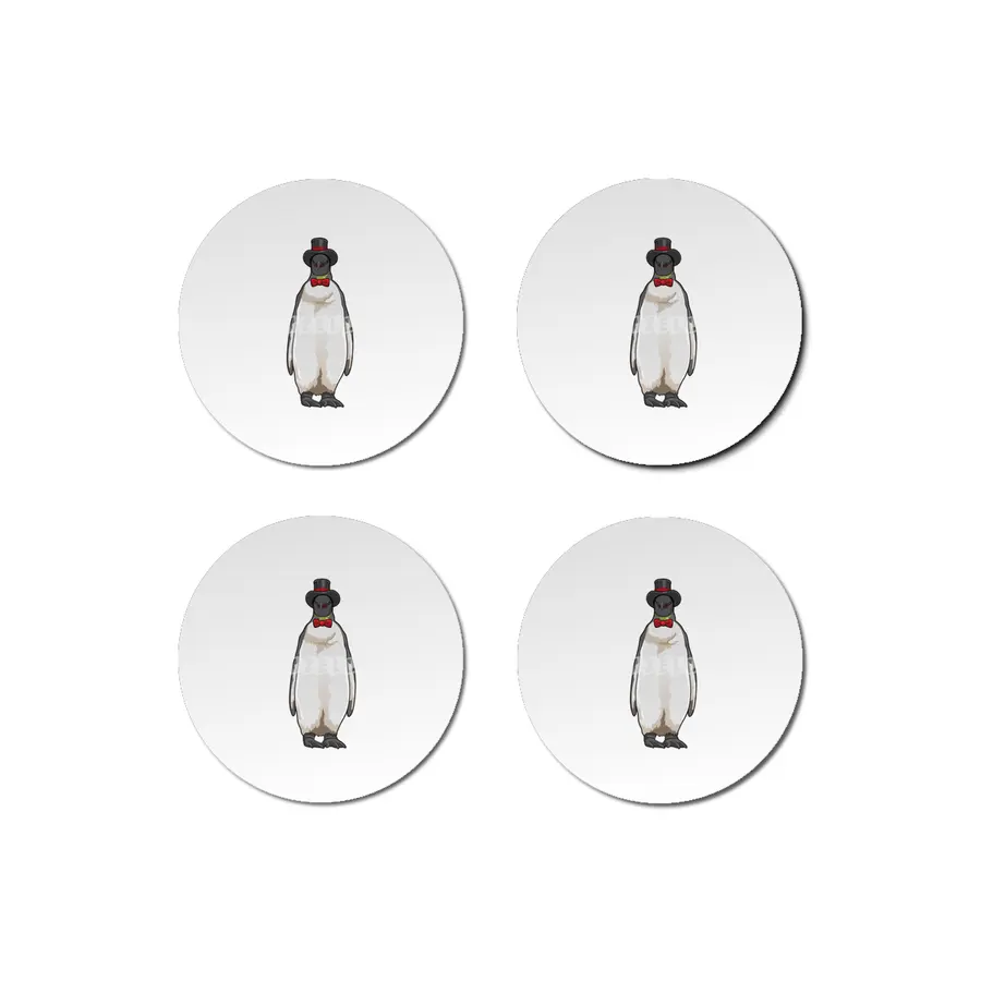 Penguin as Gentleman with Hat Bardak Altlığı