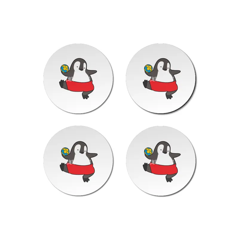Penguin as Handball player with Handball Bardak Altlığı