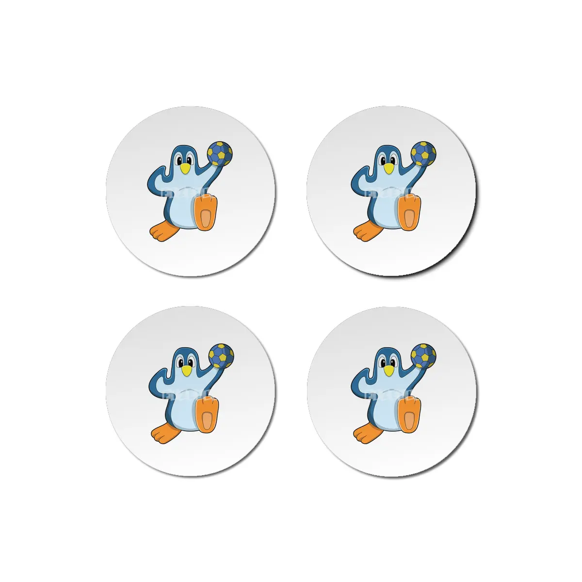 Penguin as Handball player with Handball Bardak Altlığı