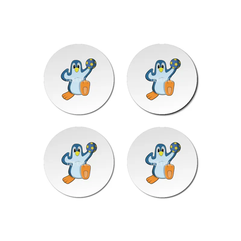 Penguin as Handball player with Handball Bardak Altlığı