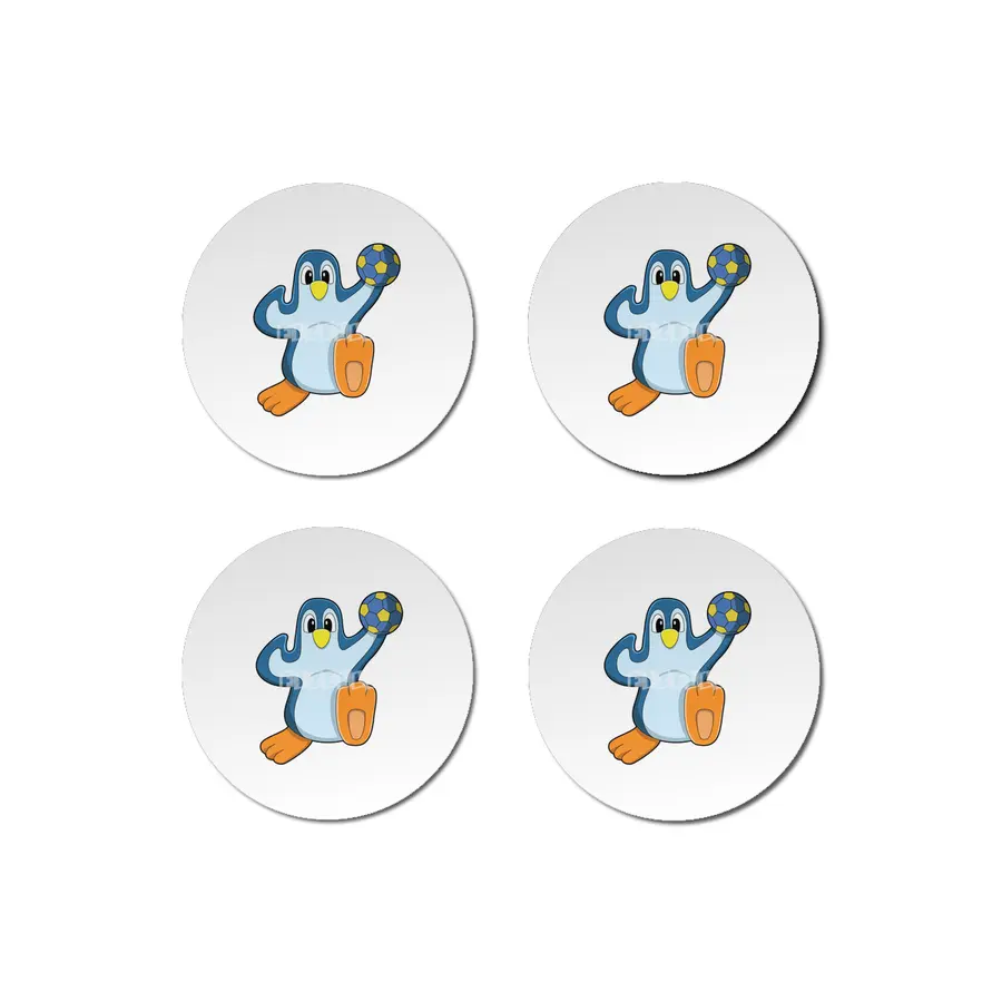 Penguin as Handball player with Handball Bardak Altlığı