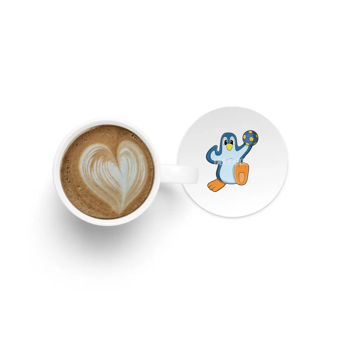 Penguin as Handball player with Handball Bardak Altlığı