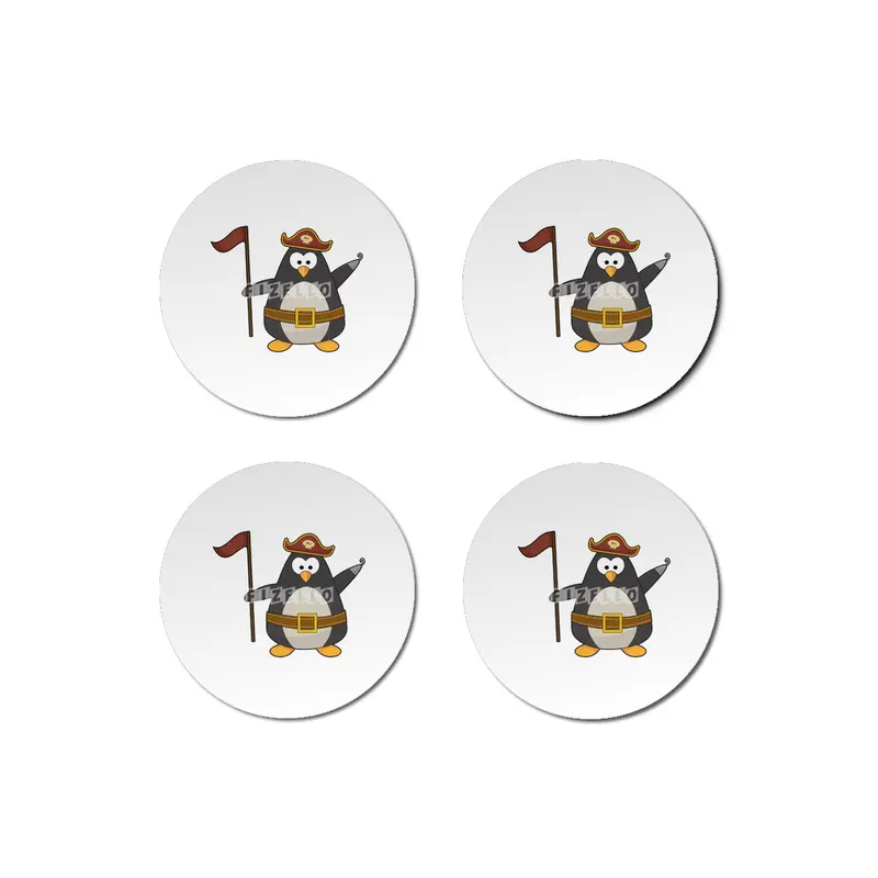 Penguin as Pirate with Pirate belt & Pirate hat Bardak Altlığı