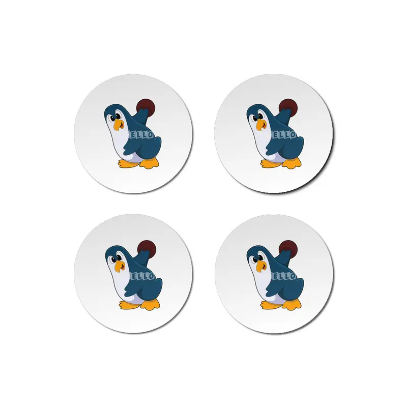 Penguin at Bowling with Bowling ball Bardak Altlığı