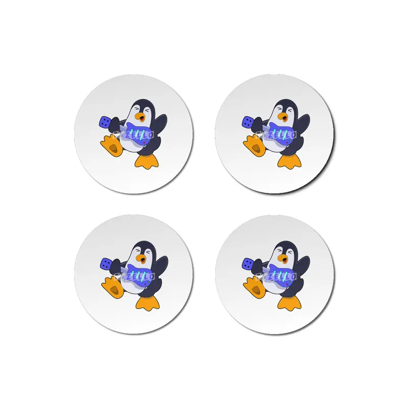 Penguin at Music with Guitar Bardak Altlığı