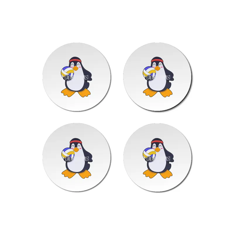 Penguin at Volleyball Sports Bardak Altlığı