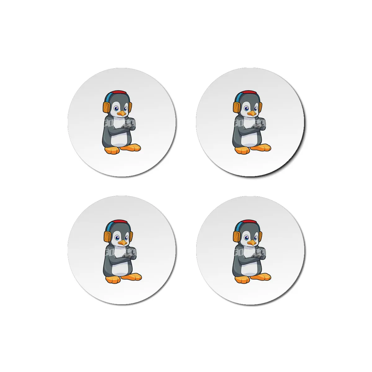 Penguin Music Headphone Bardak Altlığı