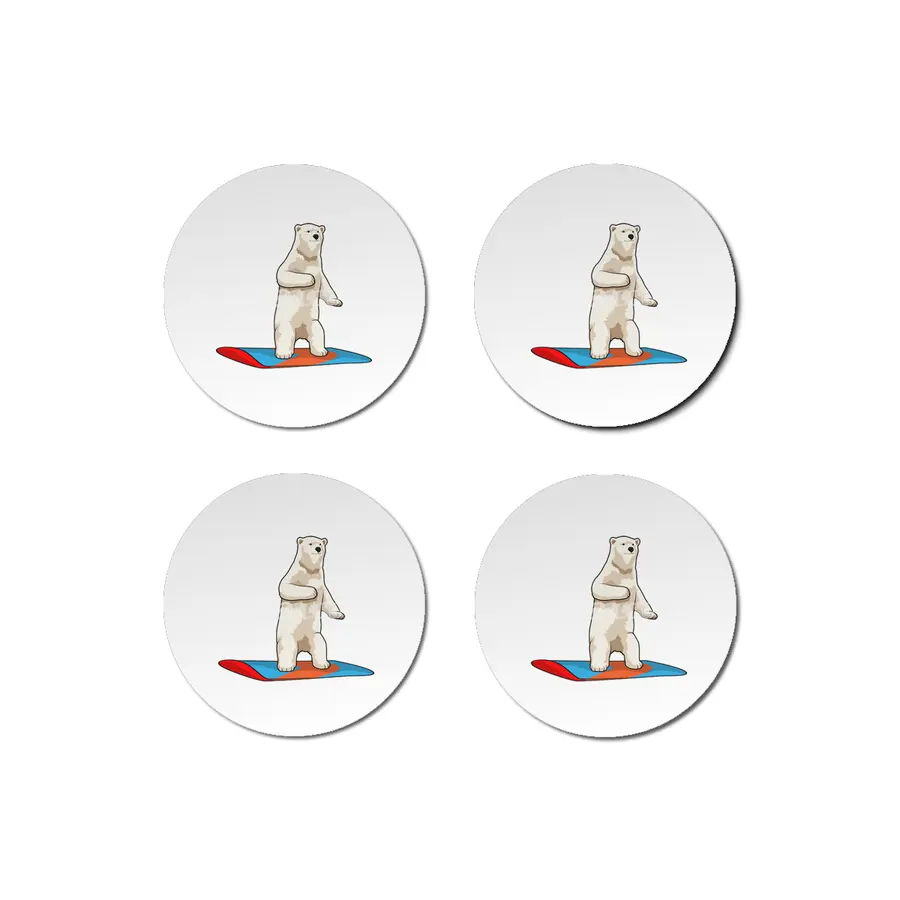 Polar bear as Snowboarder with Snowboard Bardak Altlığı