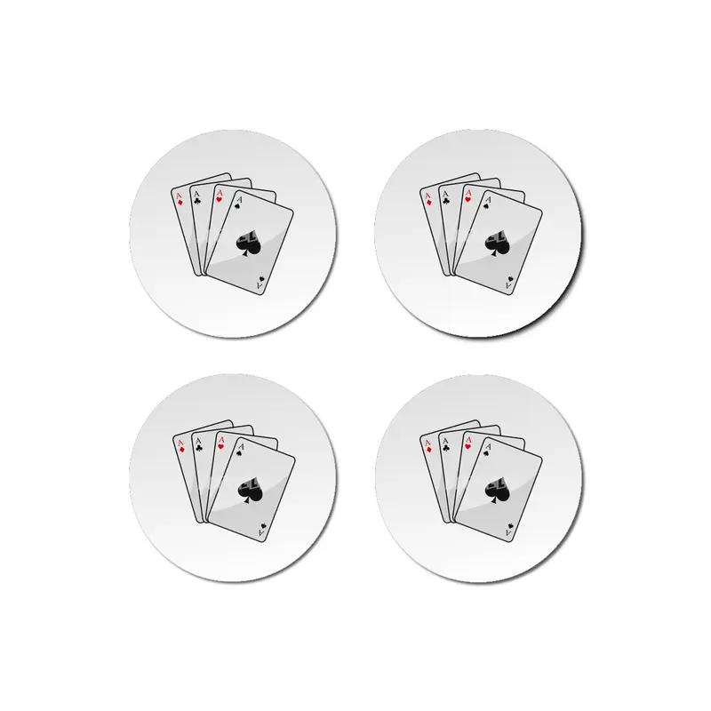Quadruplets Aces Poker cards at Poker Bardak Altlığı