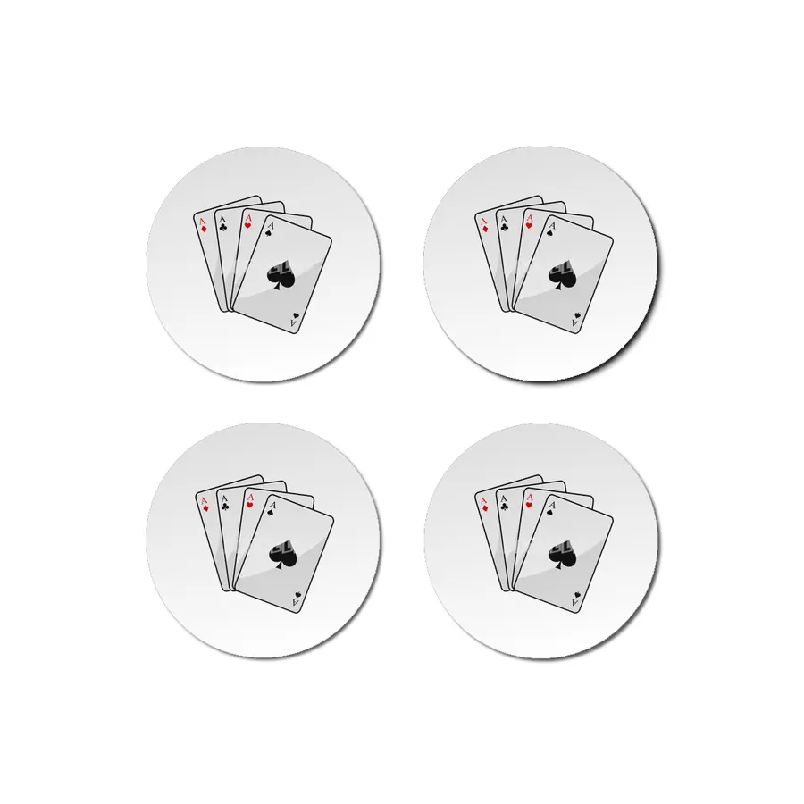 Quadruplets Aces Poker cards at Poker Bardak Altlığı