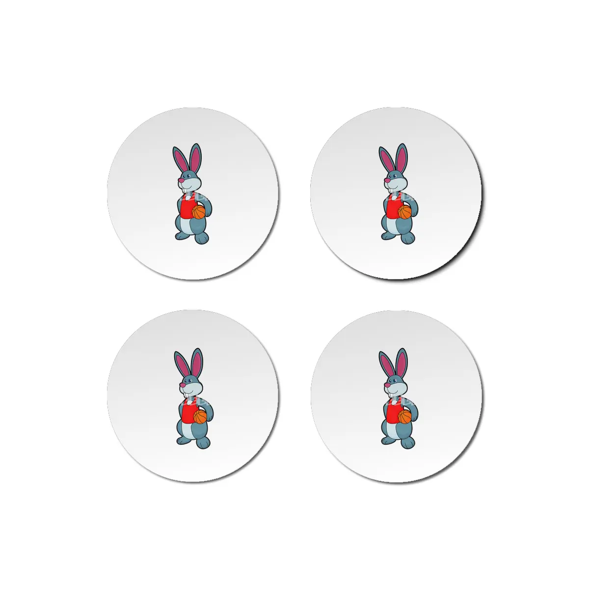 Rabbit as Basketball player with Basketball Bardak Altlığı