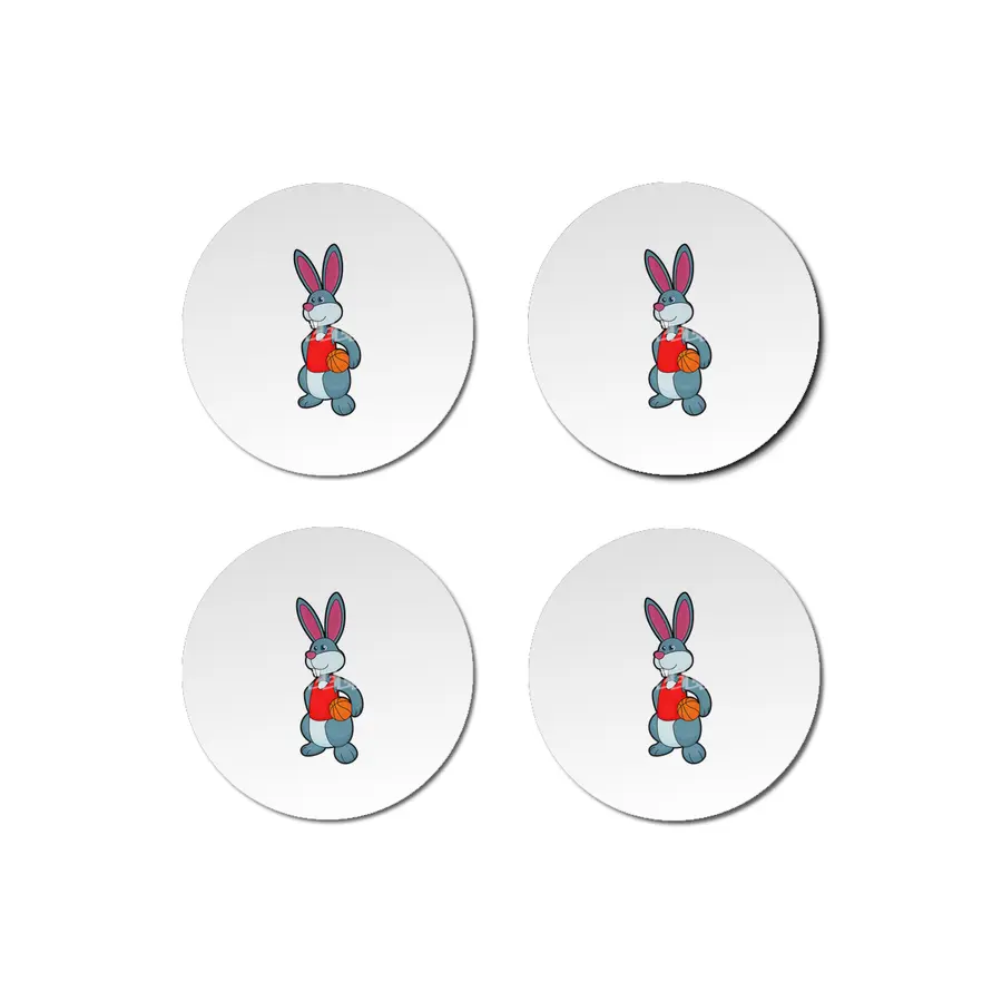 Rabbit as Basketball player with Basketball Bardak Altlığı