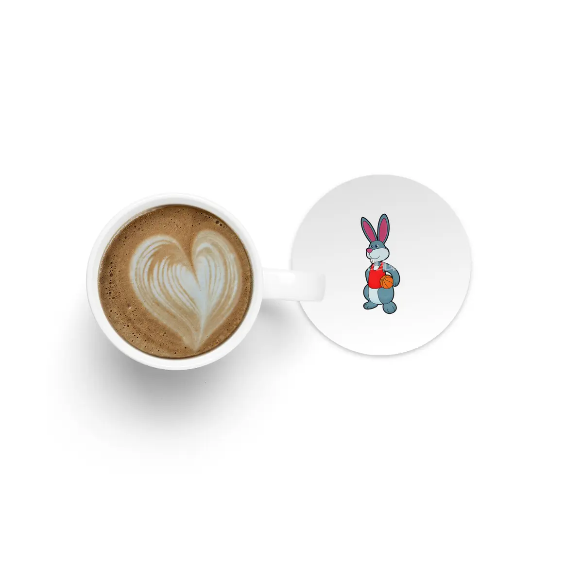 Rabbit as Basketball player with Basketball Bardak Altlığı