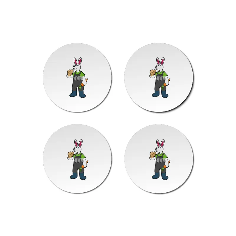 Rabbit as Farmer with Carrot & Hat Bardak Altlığı