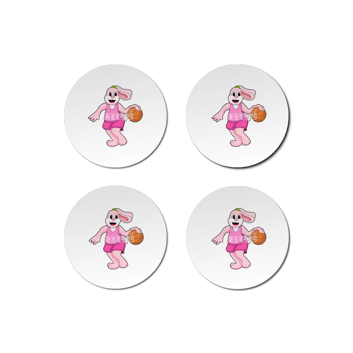 Rabbit at Basketball Sports Bardak Altlığı