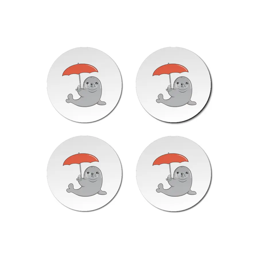 Seal with Umbrella Bardak Altlığı