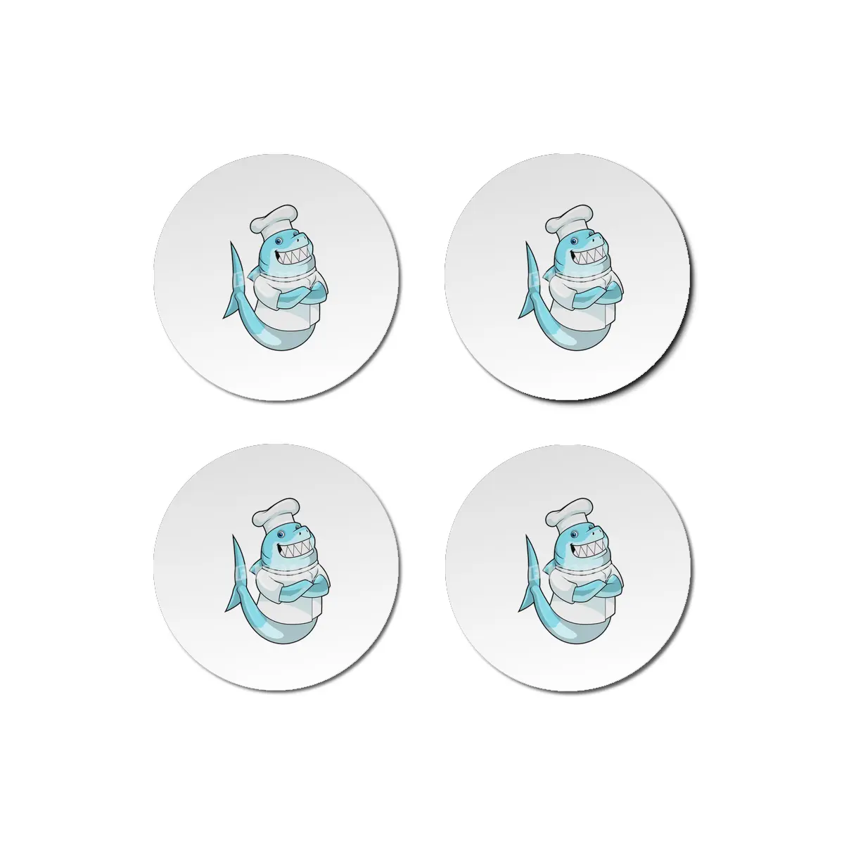 Shark as Chef with Cooking apron Bardak Altlığı