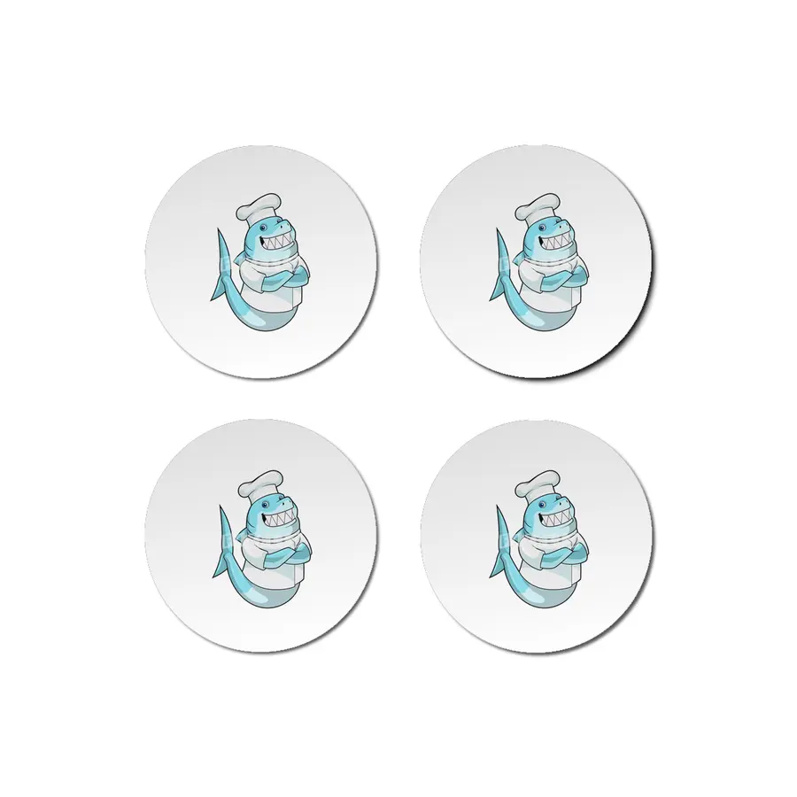 Shark as Chef with Cooking apron Bardak Altlığı