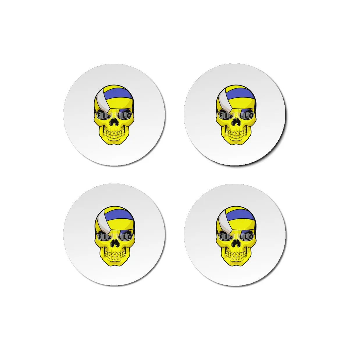 Skull as Volleyball player with Volleyball Bardak Altlığı