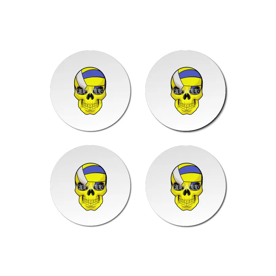 Skull as Volleyball player with Volleyball Bardak Altlığı
