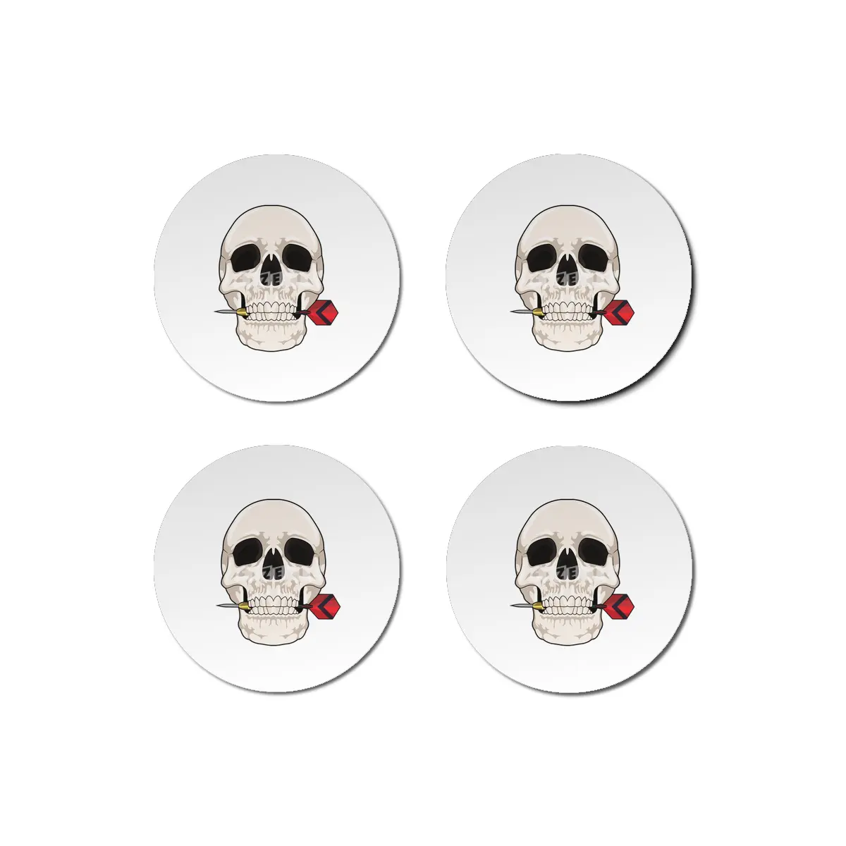 Skull at Darts with Dart Bardak Altlığı