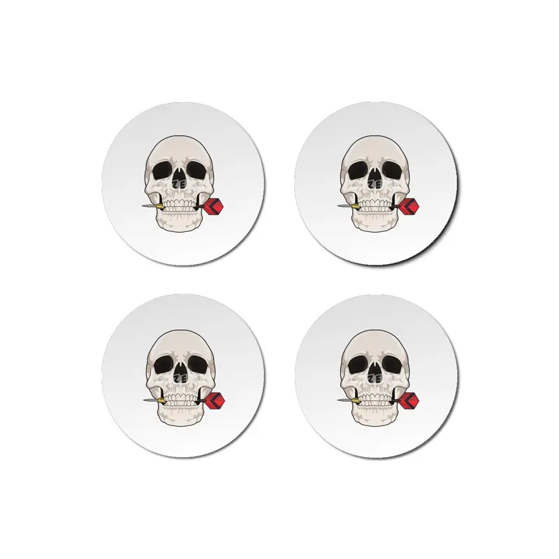 Skull at Darts with Dart Bardak Altlığı