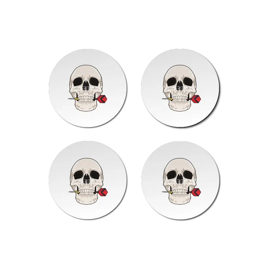 Skull at Darts with Dart Bardak Altlığı